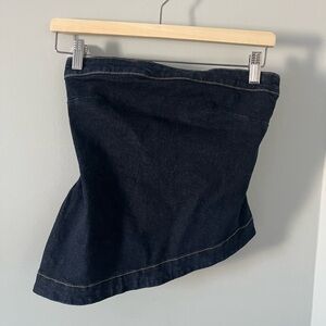 Mango Asymmetrical Dark Denim Top